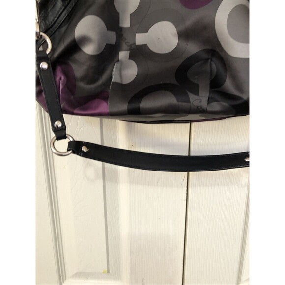 Coach Madison Sophia Sateen Clover Purse Handbag Black Purple Gray 15926 Y2K - Picture 6 of 12